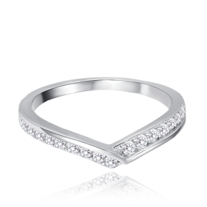 MINET Strieborný prsteň s bielym zirkónom veľkosť 57 JMAN0550SR57