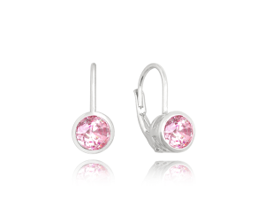 MINET Decent silver earrings with pink zircons JMAS0096PE00