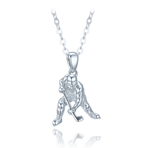 MINET  Children's Silver Necklace – Ice Hockey Player JMAD0063SN42
