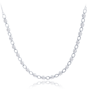 MINET Elegant silver necklace with white zircons JMAS0253SN42