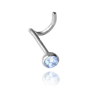 MINET Silver nose piercing with blue cubic zirconia JMAN0406AE01