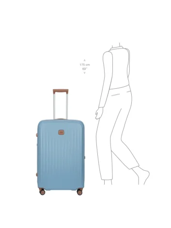 Bric’s BAH08453.022 Taormina Trolley Expandable Suitcase, 75 cm, Sky Blue