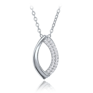 MINET Elegant silver necklace with white zircons JMAS0309SN45