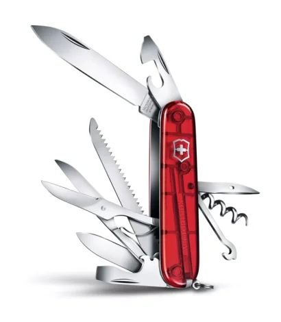 Kapesní nůž Victorinox Huntsman 1.3713.T Transparentní Červená