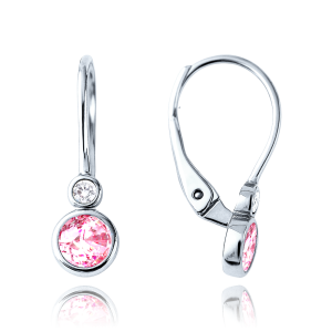 MINET Children's gold earrings with white zircons Au 585/1000 1,65g JMG0268WGE00