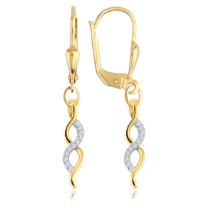 MINET Elegant gold earrings with white zircons Au 585/1000 2.40g JMG0321WGE00