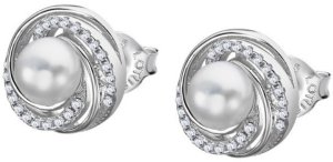 Women's Lotus Silver Pearls Earrings LP3095-4/1
