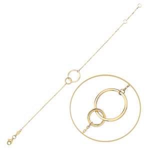 MINET Zlatý náramek spojené kroužky Au 585/1000 1,60g