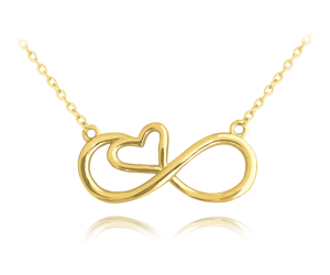 MINET Pozlátený strieborný náhrdelník FOREVER LOVE JMAN0391GN45