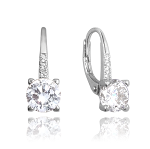 MINET Elegant silver earrings with white zircon JMAS0150SE00