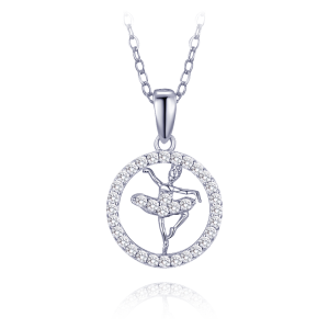 MINET Silver ballet necklace with white cubic zirconia JMAD0056SN45
