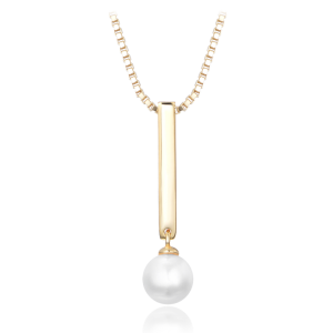 MINET Gold plated silver necklace with natural pearl JMAS7048GN45