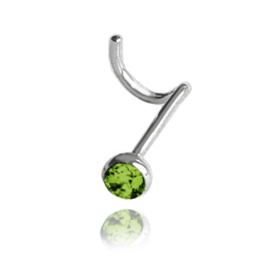 MINET Strieborný piercing do nosa so zeleným zirkónom JMAN0406ZE00