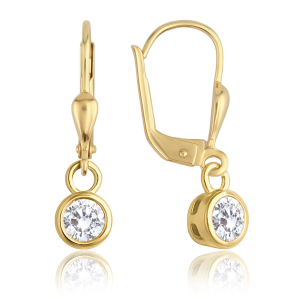 MINET Elegant gold earrings with white zircons Au 585/1000 1.85g JMG0311WGE00