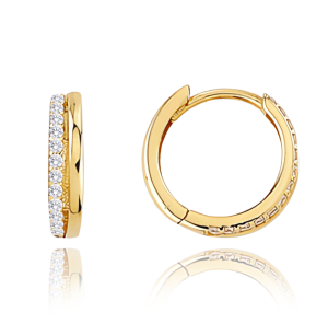 MINET Zlaté náušnice s bielymi zirkónmi Au 585/1000 1,50g JMG0038WGE00