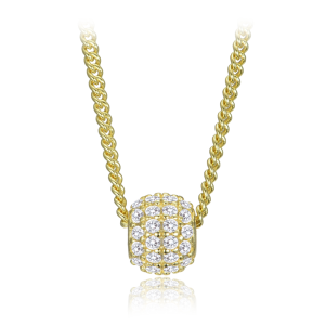 MINET Elegantný pozlátený strieborný náhrdelník so zirkónmi JMAS0322GN45