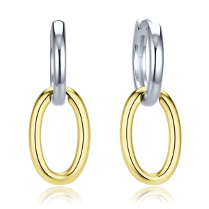 MINET Elegant Two-Tone Silver Earrings JMAS0361BE00