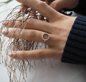 MINET Silver ring with white cubic zirconia size 53 JMAN0140SR53