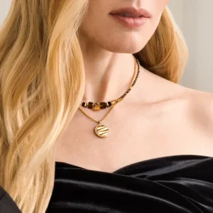 Amulet Mini Waves gold-beige COEUR DE LION necklace 2058/10-1016