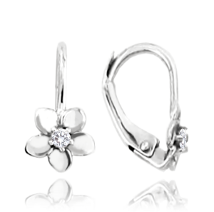 MINET White gold flower earrings with cubic zirconia Au 585/1000 1,20g JMG0092WWE00