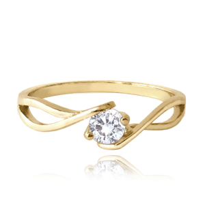 MINET Zlatý zásnubný prsteň s bielym zirkónom Au 585/1000 veľkosť 50 - 1,60 JMG0