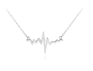 MINET Stříbrný náhrdelník z lásky HEARTBEAT JMAN0152SN45