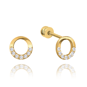 MINET Gold stud earrings with white zircons Au 585/1000 1,10g JMG0019WGE00
