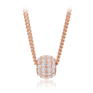 MINET Elegant gold-plated silver necklace with zirconia JMAS0322RN45