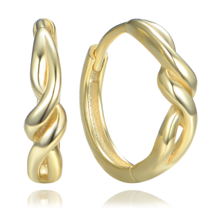 MINET Decent gold plated silver earrings with intertwined rings JMAS0249GE00