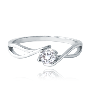 MINET Zásnubný prsteň z bieleho zlata s bielym zirkónom Au 585/1000 veľkosť 55 - 1,70g JMG0208WSR55