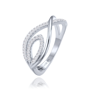 MINET Luxusný strieborný prsteň s bielym zirkónom veľkosť 53 JMAN0559SR53