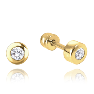 MINET Zlaté náušnice s bielymi zirkónmi Au 585/1000 1,15 g JMG0150WGE00