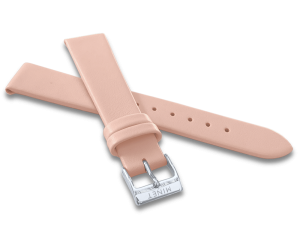 MINET MSLPS14 Pink leather strap with silver buckle -14 mm