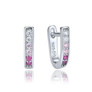 MINET Children's Silver Earrings with Multicolored Zirconia JMAD0071ME00