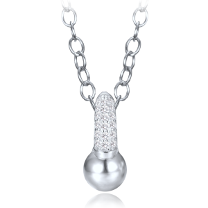 MINET Elegant silver necklace with zirconia JMAS0321SN43
