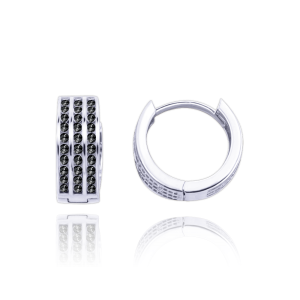MINET Gold earrings white gold rings with black cubic zirconia Au 585/1000 2,50g JMG0260BSE00