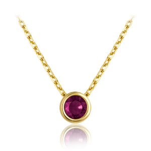 MINET Jemný zlatý náhrdelník s bordovým zirkónom Au 585/1000 1,85 g JMG0311RGN46