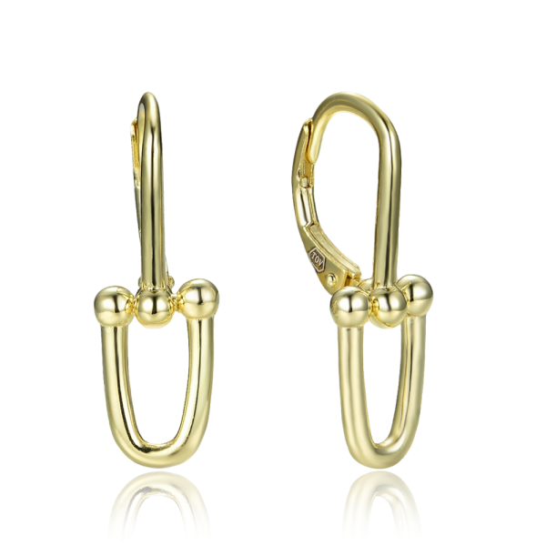 MINET Moderní pozlacené stříbrné náušnice JMAS0319GE01