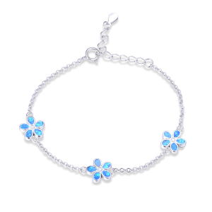 MINET Silver bracelet with blue opals JMAD0043BB14
