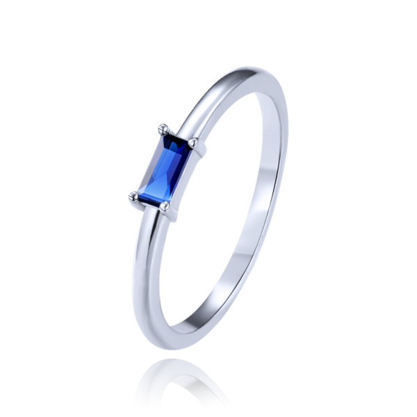 MINET Elegant silver ring with blue cubic zirconia size 49 JMAN0639BR49