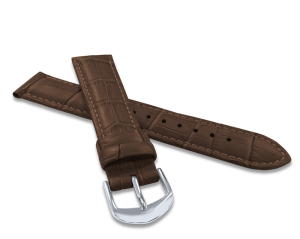 Dark brown stitched strap CROCO Minet BSIUC20 CROCO- 20 mm