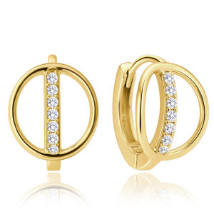 MINET Elegant gold earrings with white zircons Au 585/1000 1.75g JMG0352WGE00