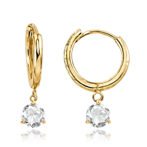 MINET Gold earrings with white stones Au 585/1000 1,95g JMG0158WGE02
