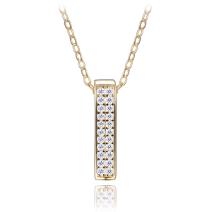 MINET Pozlacený stříbrný náhrdelník se zirkonem JMAS0210GN45