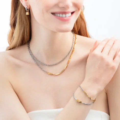 Cube Trio Facets gold-silver COEUR DE LION bracelet 2040/30-1716