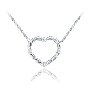 MINET Silver heart necklace with cubic zirconia JMAN0503SN45