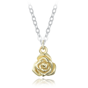 MINET Decent silver rose necklace in combination with gold plated silver JMAS5068GN45