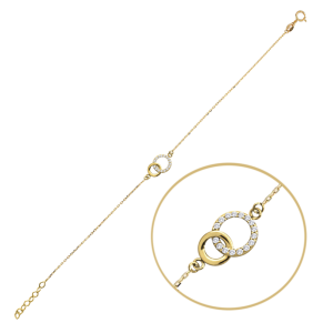MINET Gold bracelet rings with zircons Au 585/1000 1,10g JMG0124WGB16