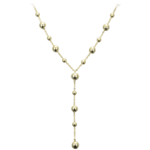 MINET Elegantný pozlátený strieborný náhrdelník s korálkami JMAS0313GN47