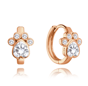 MINET Rose gold silver earrings with white cubic zirconia JMAD0029RE00